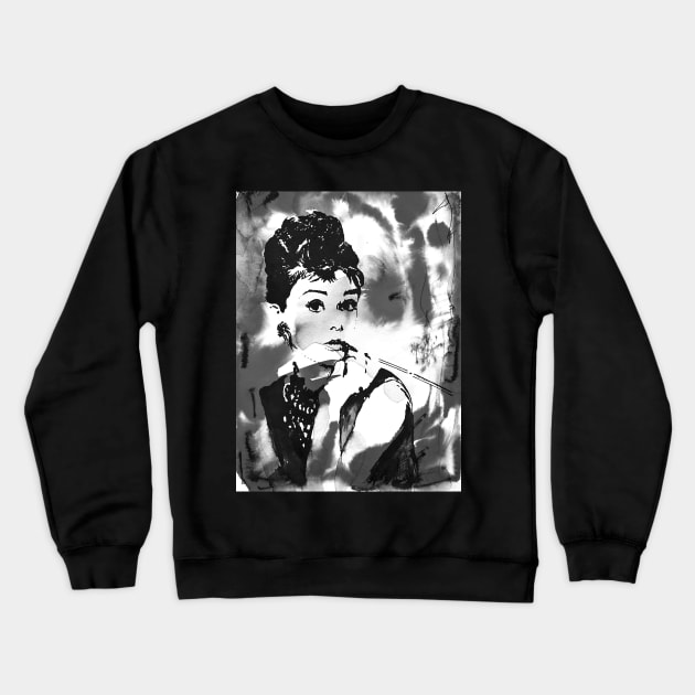 Audrey Hepburn Crewneck Sweatshirt by KissArt